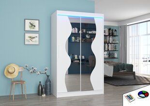 Шкаф ADRK Furniture со светодиодной подсветкой Oswald 120, белый цвет цена и информация | Шкафы | kaup24.ee