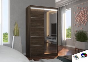 Шкаф ADRK Furniture со светодиодной подсветкой Nicea 120, темно-коричневый цвет цена и информация | Шкафы | kaup24.ee