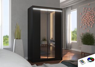 Шкаф ADRK Furniture со светодиодной подсветкой Marvin 120, черный цвет цена и информация | Шкафы | kaup24.ee