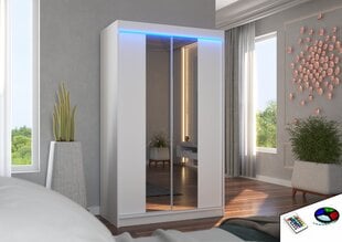 Шкаф ADRK Furniture со светодиодной подсветкой Marvin 120, белый цвет цена и информация | Шкафы | kaup24.ee