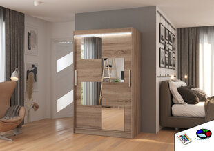 Шкаф ADRK Furniture со светодиодной подсветкой Lugano 120, коричневый цвет цена и информация | Шкафы | kaup24.ee