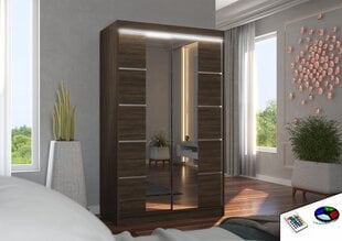 Шкаф со светодиодной подсветкой ADRK Furniture Genua 120, темно-коричневый цвет цена и информация | Шкафы | kaup24.ee