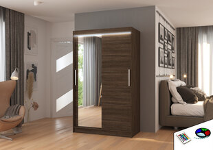 Шкаф со светодиодной подсветкой ADRK Furniture Bario 120, темно-коричневый цвет цена и информация | Шкафы | kaup24.ee