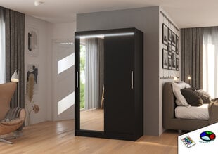 Шкаф со светодиодной подсветкой ADRK Furniture Bario 120, черный цвет цена и информация | Шкафы | kaup24.ee