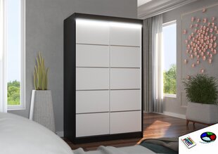 Шкаф со светодиодной подсветкой ADRK Furniture Benisso 120, белый цвет/черный цвет цена и информация | Шкафы | kaup24.ee