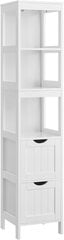 Высокий шкаф для ванной комнаты Vasagle BBC66WT цена и информация | Шкафчики для ванной | kaup24.ee
