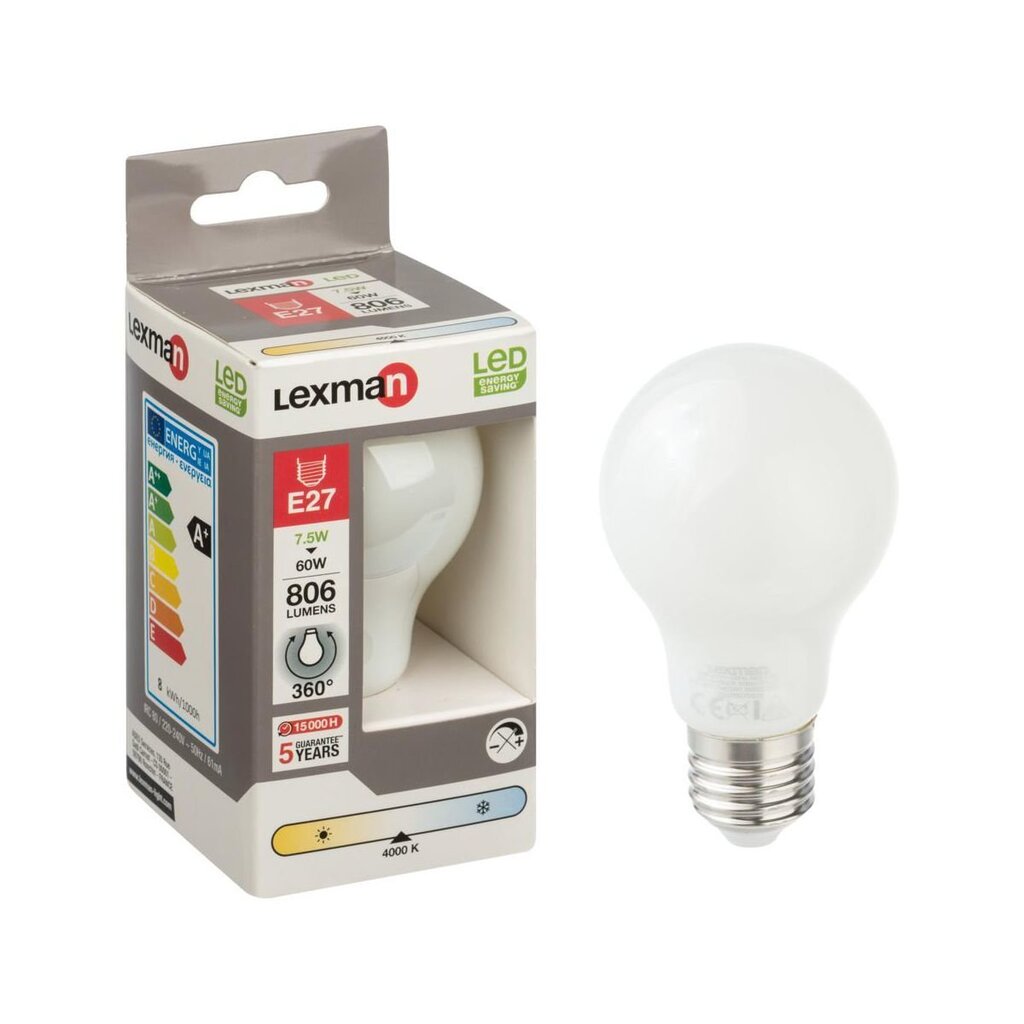 LED pirn Lexman E27 7,5W 806lm hind ja info | Lambipirnid, lambid | kaup24.ee