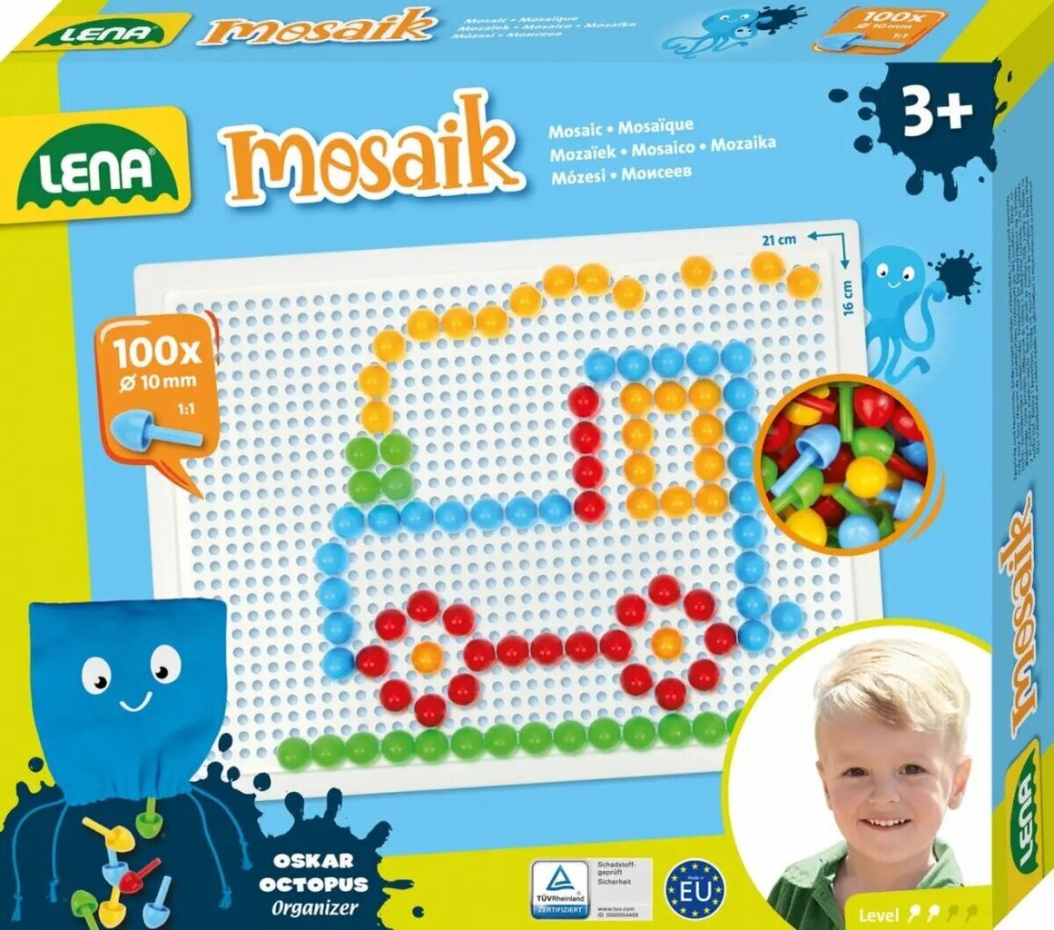 Värviline mosaiik Lena, 100 tk. hind ja info | Arendavad mänguasjad | kaup24.ee