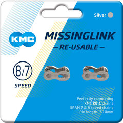 Ketilukk KMC Missing Link, 7-8 käiguline, 2 tk hind ja info | Muud jalgratta tarvikud | kaup24.ee