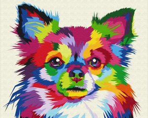 Картина по номерам - Собака в цветах цена и информация | Живопись по номерам | kaup24.ee