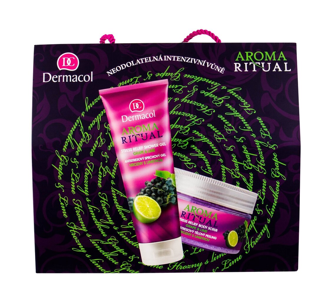 Kehahooldusvahendite komplekt Dermacol Aroma Ritual Grape & Lime: dušigeel250 ml + ihupiim 200 ml hind ja info | Dušigeelid, õlid | kaup24.ee