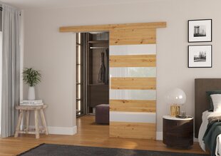 Раздвижная дверь ADRK Furniture Milou 96, коричневый/белый цвет цена и информация | Шкафы | kaup24.ee
