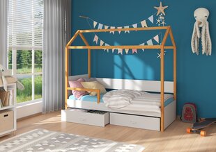 Кровать ADRK Furniture Otello 80x180 см, серый/коричневый цвет цена и информация | Детские кровати | kaup24.ee