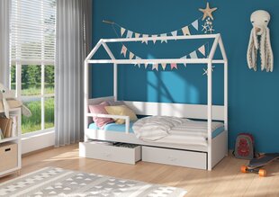 Кровать ADRK Furniture Otello 80x180 см, белый/серый цвет цена и информация | Детские кровати | kaup24.ee