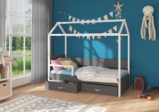 Кровать ADRK Furniture Otello 80x180 см, белый/серый цвет цена и информация | Детские кровати | kaup24.ee