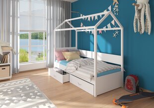 Кровать ADRK Furniture Otello 80x180 см, белый/серый цвет цена и информация | Детские кровати | kaup24.ee