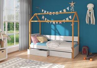 Кровать ADRK Furniture Otello 80x180 см, серый/коричневый цвет цена и информация | Детские кровати | kaup24.ee