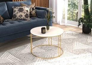 Журнальный столик ADRK Furniture Noel, 55x55см, белый/золотой цвет цена и информация | Журнальные столики | kaup24.ee