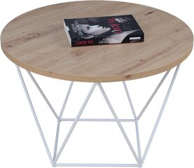 Журнальный столик ADRK Furniture Liam, 55x55см, коричневый/белый цвет цена и информация | Журнальные столики | kaup24.ee