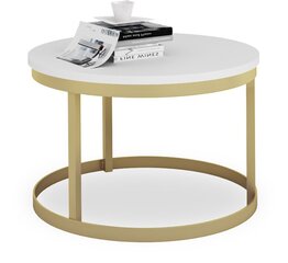 Журнальный столик ADRK Furniture Rinen, 55x55см, белый/золотой цвет цена и информация | Журнальные столики | kaup24.ee