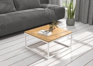 Журнальный столик ADRK Furniture Belten 65x65см, коричневый/белый цвет цена и информация | Журнальные столики | kaup24.ee