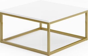 Журнальный столик ADRK Furniture Belten 65x65см, белый/золотой цвет цена и информация | Журнальные столики | kaup24.ee