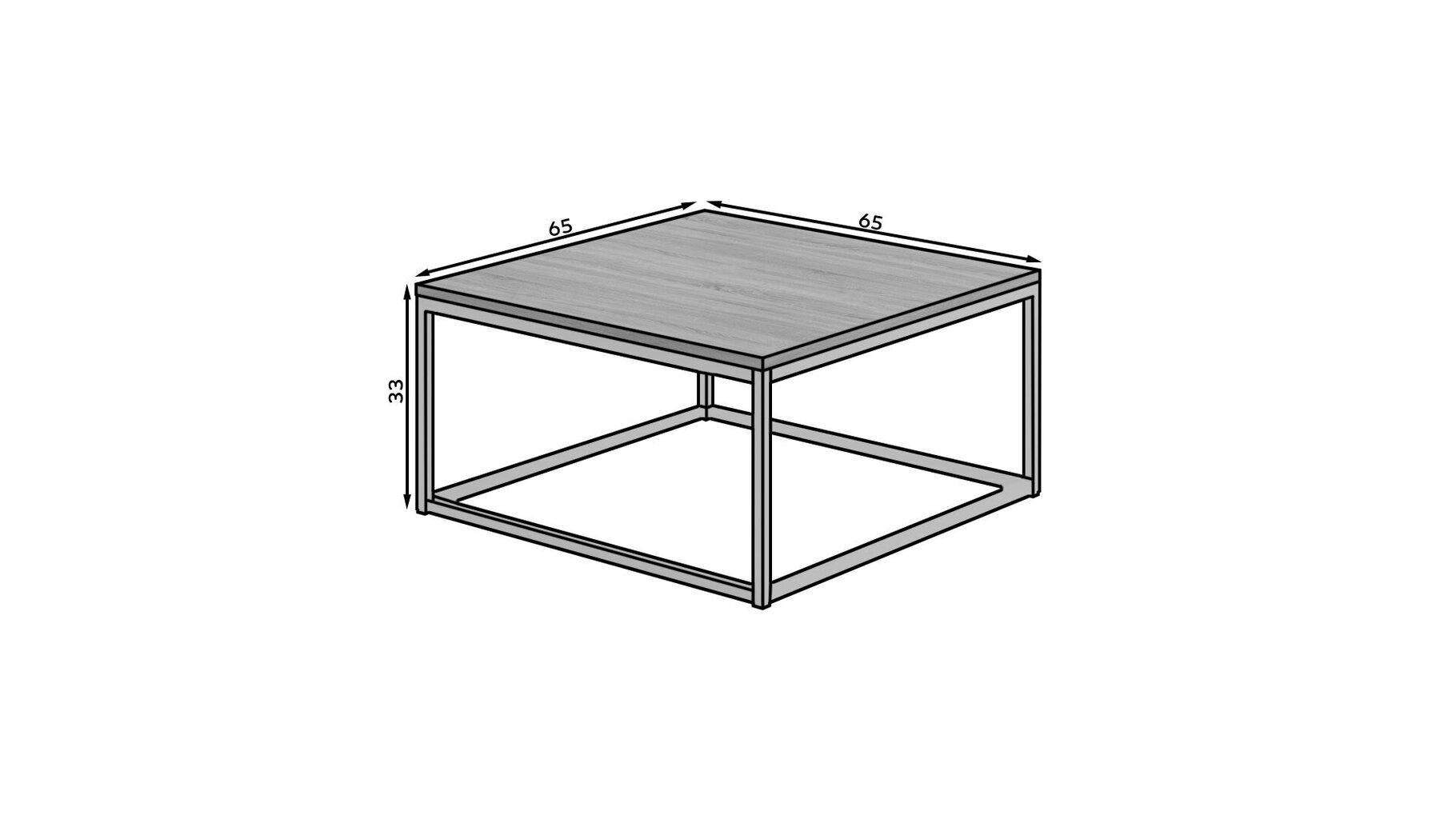 Diivanilaud Belten 65x65cm, hall/must hind ja info | Diivanilauad | kaup24.ee