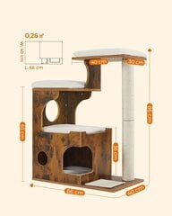 Когтеточка Feandrea PCT70HW, винтажный коричнево-белый цена и информация | Когтеточки | kaup24.ee