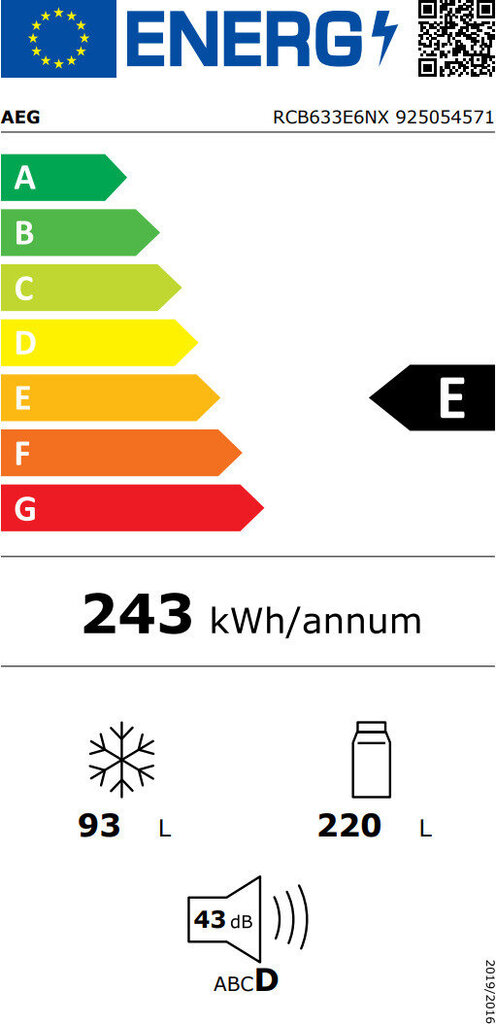 AEG RCB633E6NX цена и информация | Külmkapid | kaup24.ee