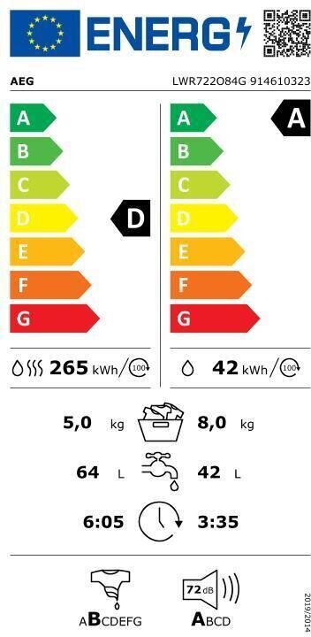 AEG LWR722O84G цена и информация | Pesumasinad | kaup24.ee