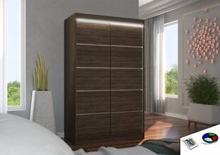 Шкаф со светодиодной подсветкой ADRK Furniture Benisso 120, темно-коричневый цвет цена и информация | Шкафы | kaup24.ee