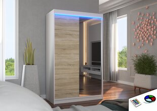 Шкаф ADRK Furniture со светодиодной подсветкой Rewena 120, бежевый цвет/белый цвет цена и информация | Шкафы | kaup24.ee