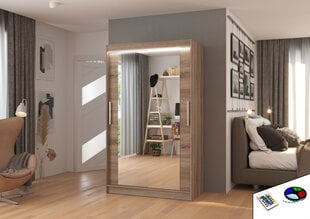 Шкаф ADRK Furniture со светодиодной подсветкой Tibago 120, коричневый цвет цена и информация | Шкафы | kaup24.ee
