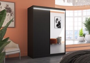 Шкаф ADRK Furniture со светодиодной подсветкой Jordi 150, черный цвет цена и информация | Шкафы | kaup24.ee