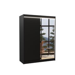 Шкаф ADRK Furniture со светодиодной подсветкой Jordi 150, черный цвет цена и информация | Шкафы | kaup24.ee