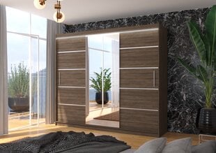 Шкаф ADRK Furniture со светодиодным освещением Salto 250, темно-коричневый цвет цена и информация | Шкафы | kaup24.ee