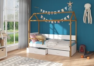 Voodi ADRK Furniture Otello 80x180 cm, valge/pruun цена и информация | Детские кровати | kaup24.ee
