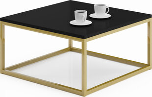 Журнальный столик ADRK Furniture Belten 65x65см, черный/золотой цвет цена и информация | Журнальные столики | kaup24.ee