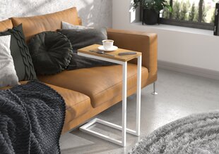 Приставной столик ADRK Furniture Spark, 62x30x40 см, коричневый/белый цвет цена и информация | Журнальные столики | kaup24.ee