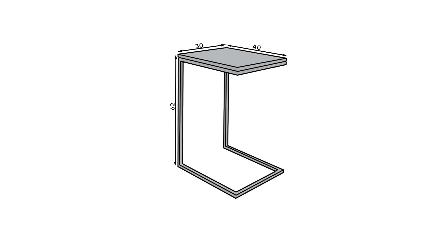 Külglaud Spark, 62x30x40 cm, helepruun/valge hind ja info | Diivanilauad | kaup24.ee