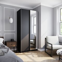 Шкаф ADRK Furniture с зеркалом Ricco 100, черный цена и информация | Шкафы | kaup24.ee