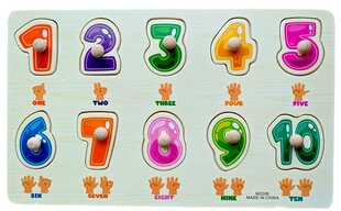Настольная игра головоломка деревянной формы - Числа цена и информация | Развивающие игрушки и игры | kaup24.ee