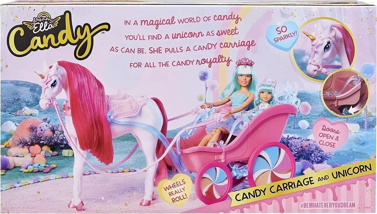 Ükssarvik kaarikuga Unicorn Candy Carriage Ella Candy цена и информация | Tüdrukute mänguasjad | kaup24.ee