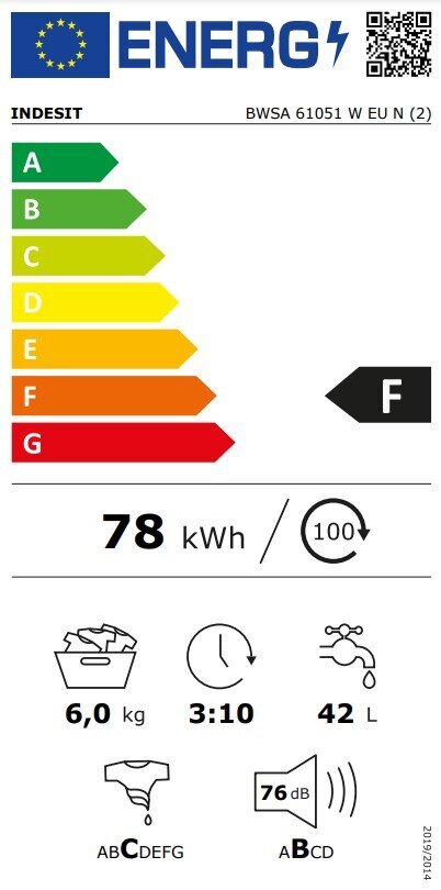 Indesit BWSA 61051 W EU N hind ja info | Pesumasinad | kaup24.ee