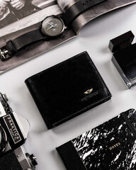 Мужской кожаный кошелек Peterson N1, черный цена и информация | Мужские кошельки | kaup24.ee