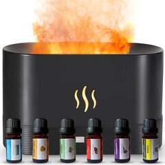 Aroma difuuser AromaFlare leegiefekti + 6 eeterlikku õli цена и информация | Увлажнители воздуха | kaup24.ee