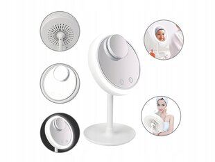 LED meigipeegel ventilaatoriga MirrorBreeze Pro, Ø 20 cm цена и информация | Косметички, косметические зеркала | kaup24.ee