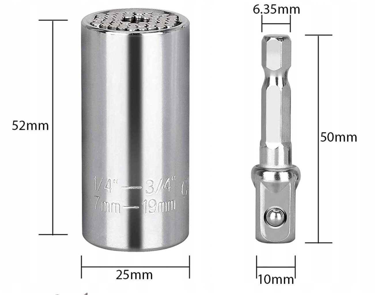 Universaalne mutrivõti AdaptGrip, 7-19 mm цена и информация | Käsitööriistad | kaup24.ee