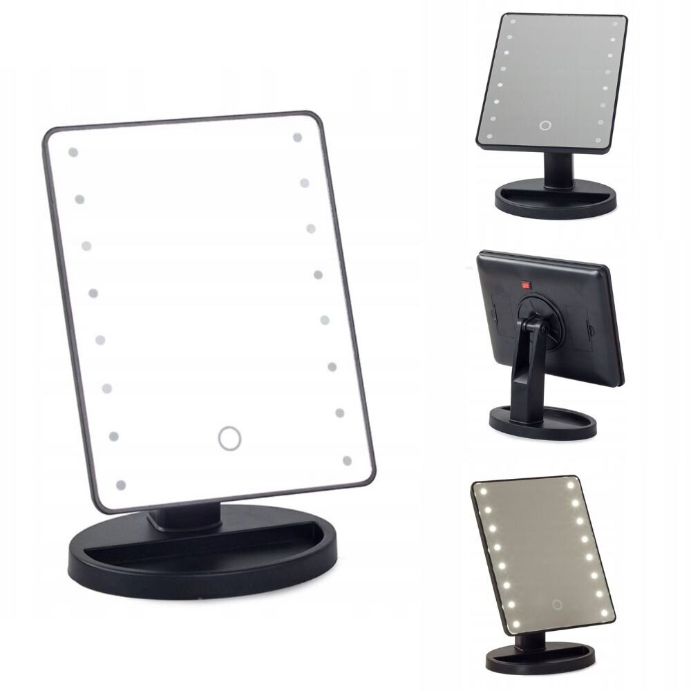 180° pöörlev LED meigipeegel LED-valgustusega GlamMirror hind ja info | Meigikotid, lauapeeglid | kaup24.ee