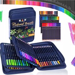 Värviliste pliiatsite komplekt H&B, 72 tk. hind ja info | Kunstitarbed, voolimise tarvikud | kaup24.ee